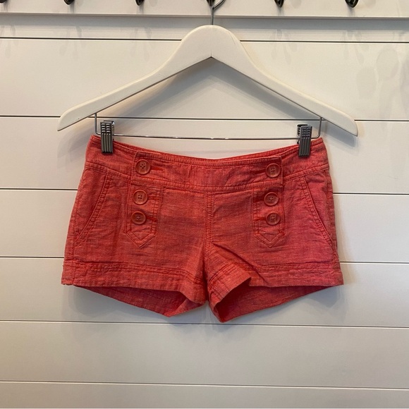 Express Coral Linen Blend Shorts - Picture 2 of 8